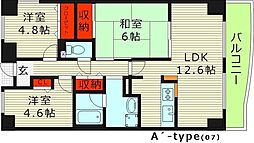 グランドソーワ今福鶴見 3LDKの間取図画像
