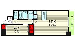 レジュールアッシュ谷町四丁目グランクラス 1LDKの間取図画像