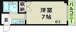 メゾン野江 1Kの間取図画像