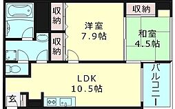 メゾンドノブレ 2LDKの間取図画像