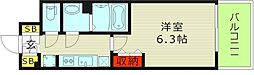 レオンコンフォート京橋 1Kの間取図画像