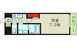 エスリードレジデンス大阪谷町ザ・マークス 1Kの間取図画像