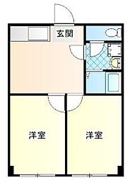 アリタビル京橋 2Kの間取図画像