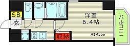 エスリード京橋ウエスト 1Kの間取図画像