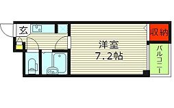 ライフステージ桜宮 1Kの間取図画像