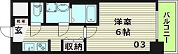 クレアート北大阪レヴァンテ 1Kの間取図画像