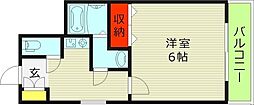 マリン・プラザ 1Kの間取図画像
