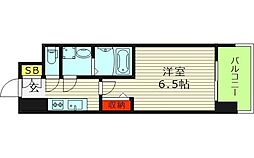 レジュールアッシュ桜宮リバーコート 1Kの間取図画像