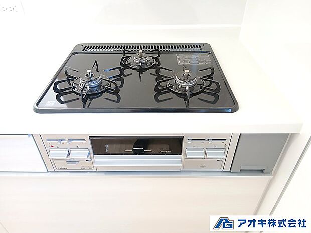 ●3口コンロ＋グリル付き＋スライドスパイスボックス