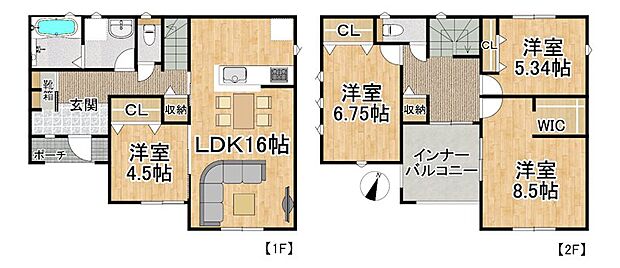 2890万円、4LDK、土地面積204.90m2、建物面積112.61m2 4LDK 5人家族でも楽々暮らせる間取り♪