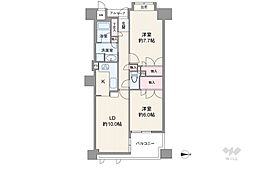 プラネ・スーペリア与力町 2LDKの間取図画像