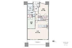 クレアシティ大阪清水谷 2LDKの間取り