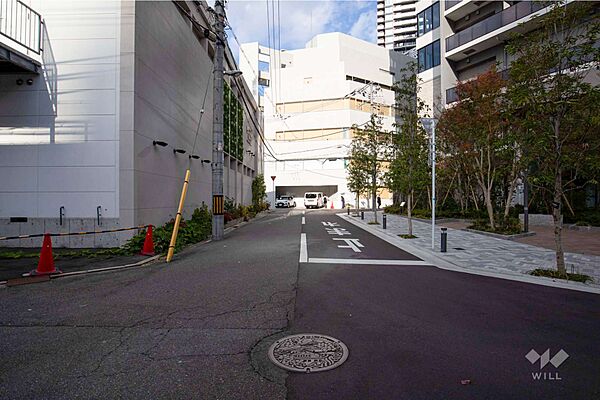 敷地西側の前面道路（南側から）