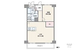 南堀江第2スカイハイツ 1LDKの間取図画像
