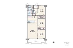 藤和南堀江コープ 3LDKの間取図画像