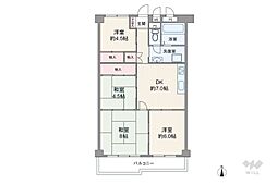 今福西コーポ 4DKの間取図画像