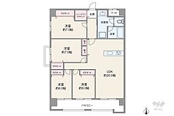 サンメゾン与力 4LDKの間取図画像