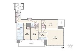 MJR堺筋本町タワー 3LDKの間取図画像