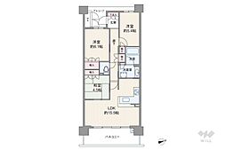 阿波座ライズタワーズマーク20 3LDKの間取図画像