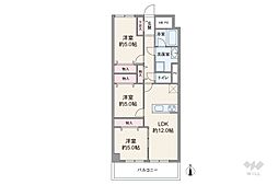 西道頓堀コーポ1号棟 3LDKの間取図画像
