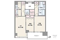 グラングリーン大阪 THE NORTH RESIDENCE 2LDKの間取図画像