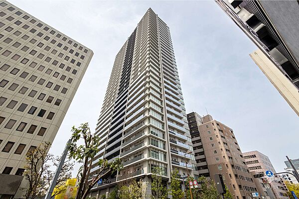 プレミストタワー靭本町の外観（南東側から）