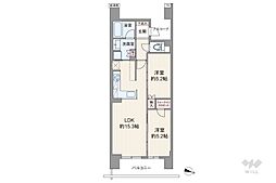 リバーガーデン福島木漏れ日の丘A棟 2LDKの間取図画像