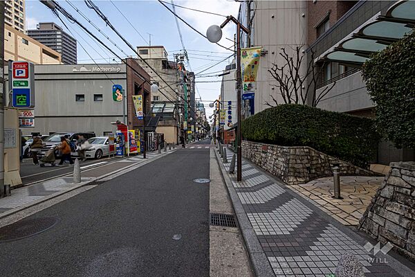 敷地北側の前面道路（西側から）