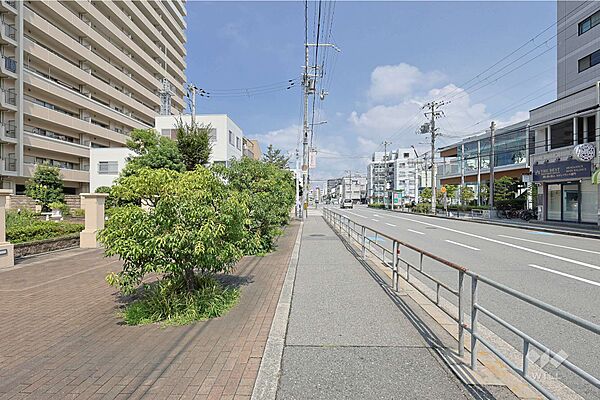 敷地東側の前面道路（南側から）