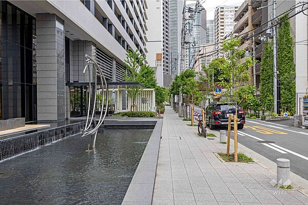 敷地南側の前面道路（西側から）