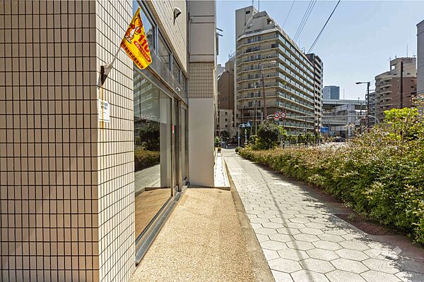敷地の南側前面道路（西側から）