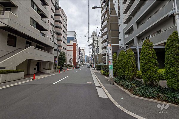 敷地北側の前面道路（西側から）
