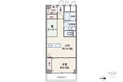 谷町セントラルハイツ 1LDKの間取図画像