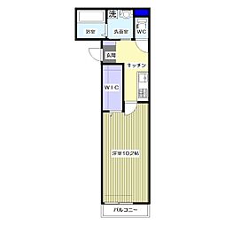 つくばエクスプレス つくば駅 徒歩15分の賃貸アパート 2階1Kの間取り