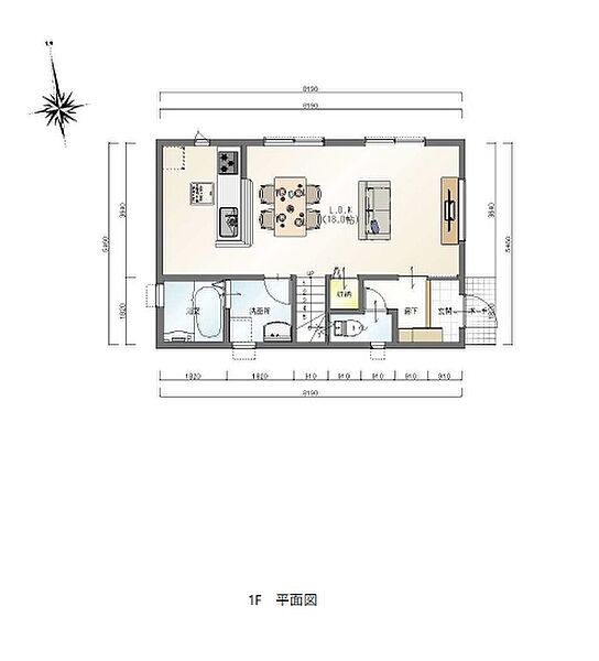 1階平面図例です。