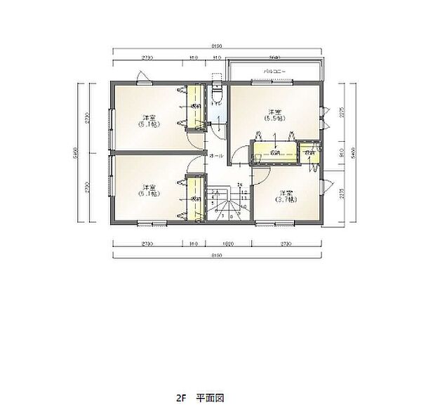 2階平面図例です。