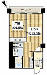 メゾン松方 1階1LDKの間取り