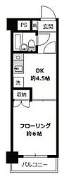 グレイス多摩川 1DKの間取図画像