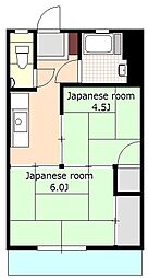 蔵王コーポ 5階2Kの間取り