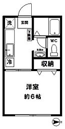ハイツエスポアールII 1階1Kの間取り