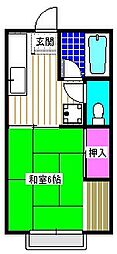 ファミーユ 2階1Kの間取り