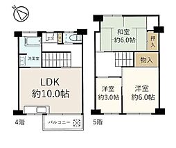 松が丘住宅10号棟 3LDKの間取図画像