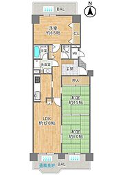 ベル・パークシティH棟 3LDKの間取図画像