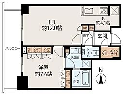 グランドメゾン新梅田タワーザクラブレジデンス 1LDKの間取図画像