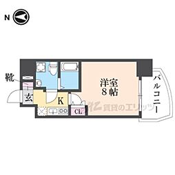 TLRレジデンス高井田 6階1Kの間取り