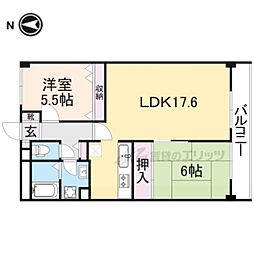 プラスドサンテ 3階2LDKの間取り