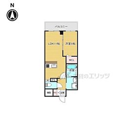 VITA荒本 1LDKの間取図画像