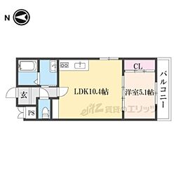 京阪本線 樟葉駅 徒歩29分の賃貸アパート 3階1LDKの間取り