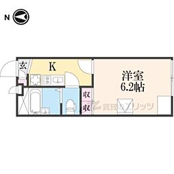 Osaka Metro中央線 高井田駅 徒歩8分の賃貸アパート 1階1Kの間取り