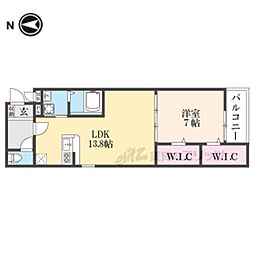 WISTERIA TERRACE 2階1LDKの間取り